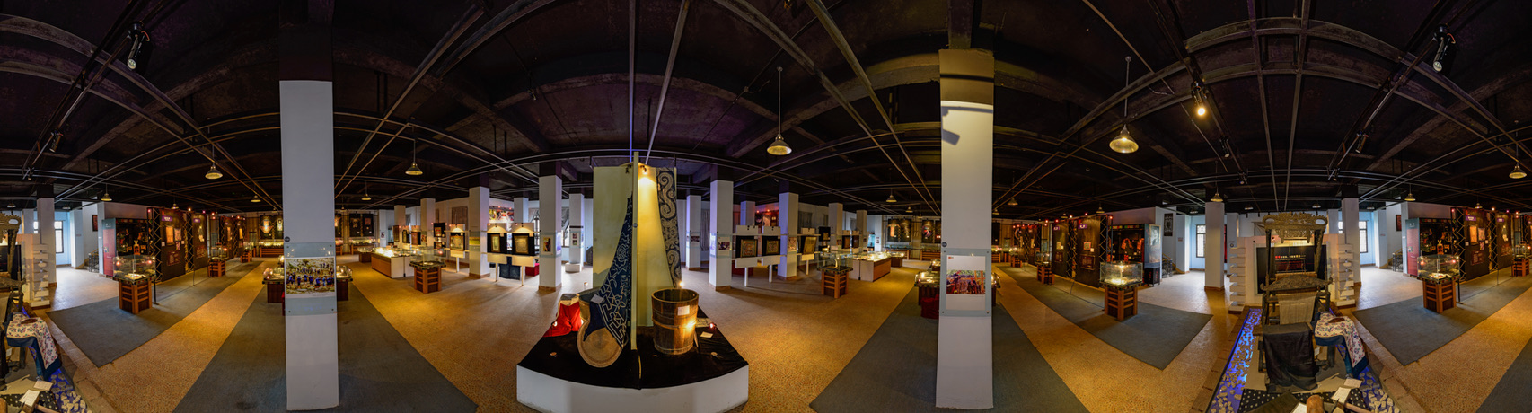 A panoramic view of the museum galleries
